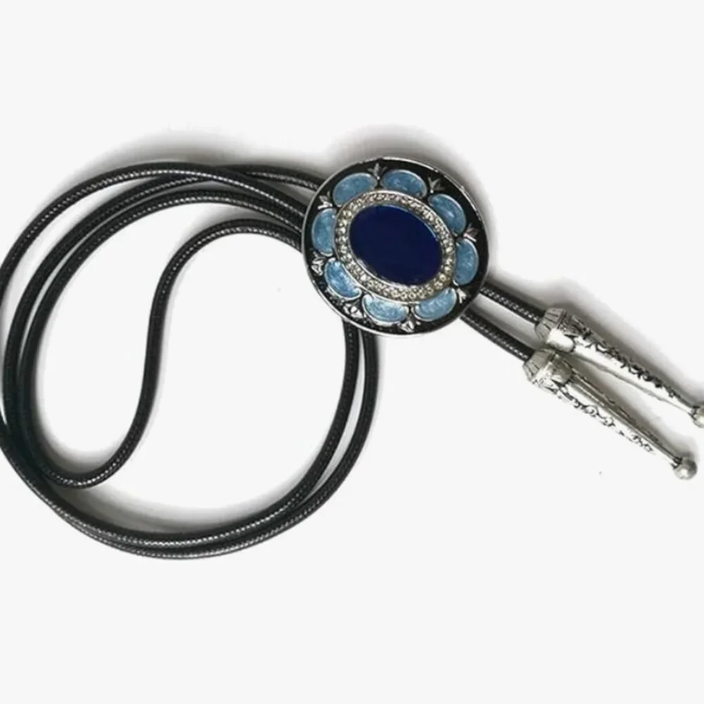 Blue Stones Native American Western Bolo Tie